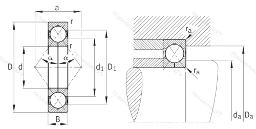Радиально-упорный шариковый подшипник QJ 304 MPA от производителя  FAG