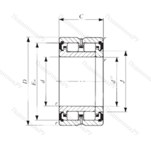 Подшипник роликовый радиальный TRU 173425UU