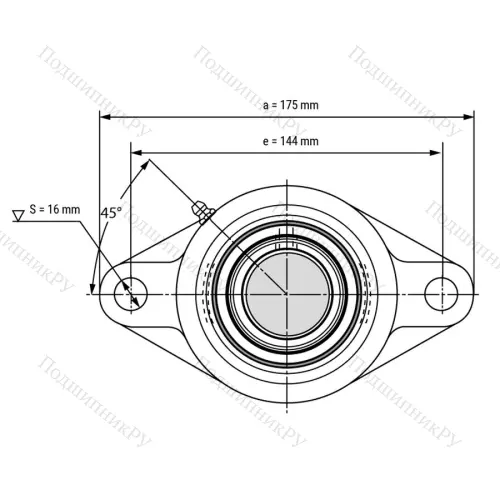 Подшипниковый узел UCFL 208 - Вал: 40 мм