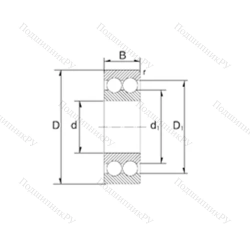 Подшипник шариковый радиально-упорный 3304