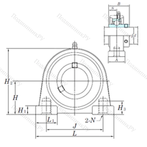 Подшипниковый узел шариковый радиальный UCSPA 206H 1S 6