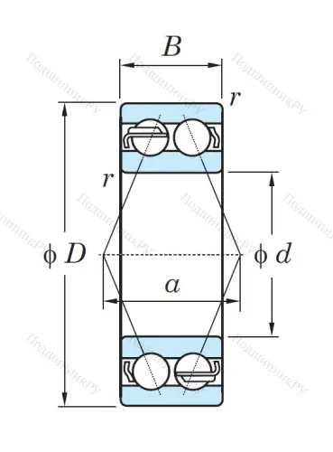 Двухрядный шариковый подшипник 5209 от производителя  KOYO