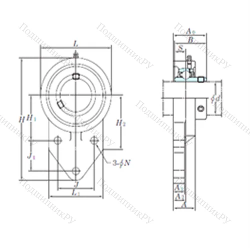 Подшипниковый узел шариковый радиальный UCFB 202