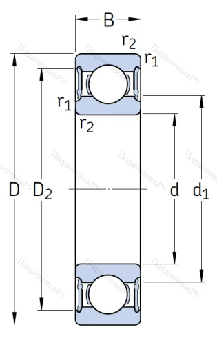 Однорядный шариковый подшипник W 6005 2RS 1 в Мурманске