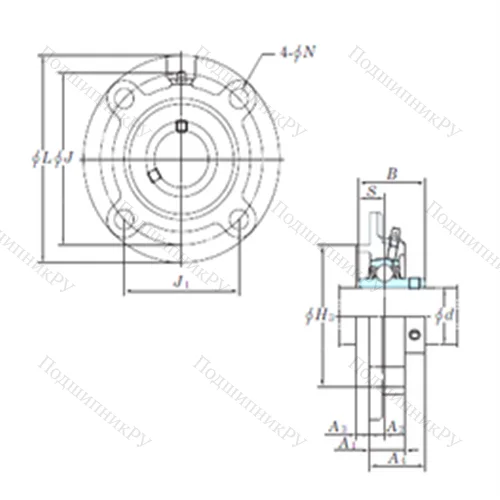 Подшипниковый узел шариковый радиальный UCFC 208-24