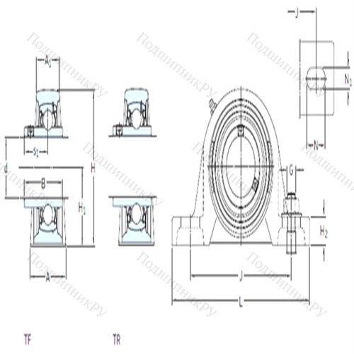 Подшипниковый узел шариковый радиальный SY 1.1/4 TF