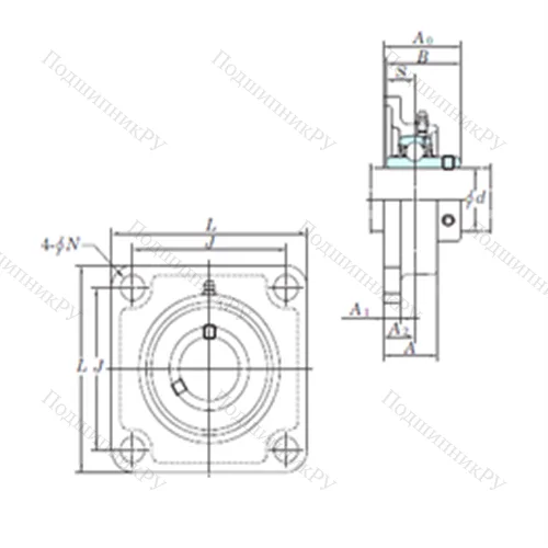 Подшипниковый узел шариковый радиальный UCSF 207H 1S 6