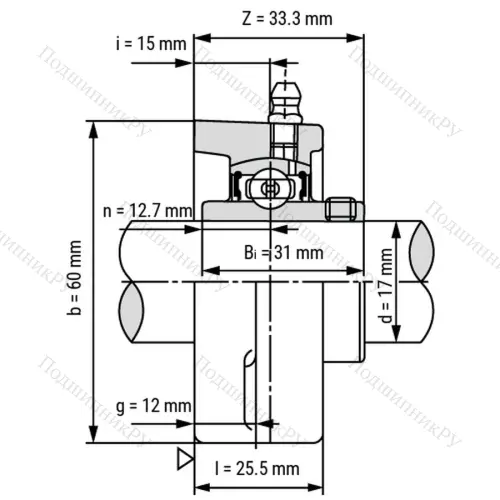 Подшипниковый узел UCFL 203 - Вал: 17 мм