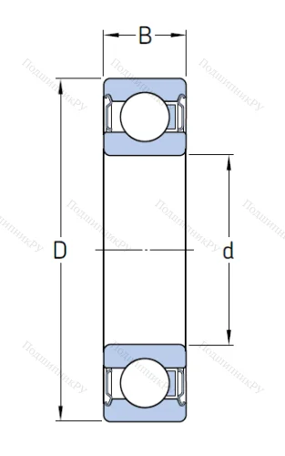 Однорядный шариковый подшипник E 2.6008 2Z/C 3 от производителя  SKF
