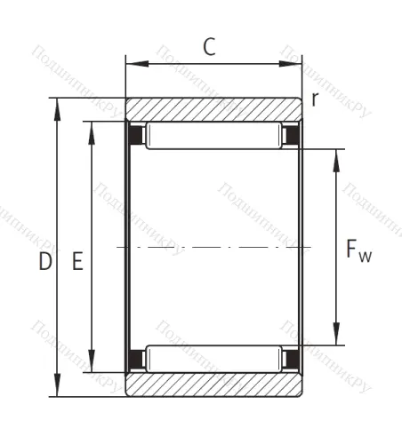 Игольчатый подшипник RNAO 16X 28X 12 от производителя  INA