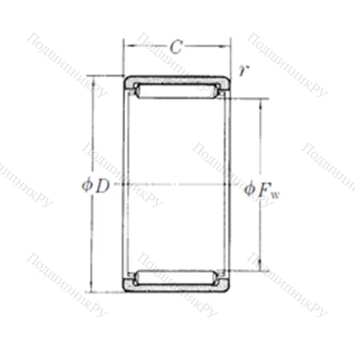 Подшипник игольчатый радиальный RLM 3825