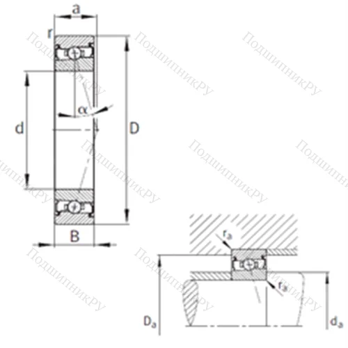 Подшипник шариковый радиально-упорный HCS 7026-C-T-P 4S