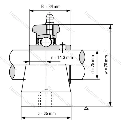 Подшипниковый узел UCPW 205 - Вал: 25 мм от производителя  LPZ