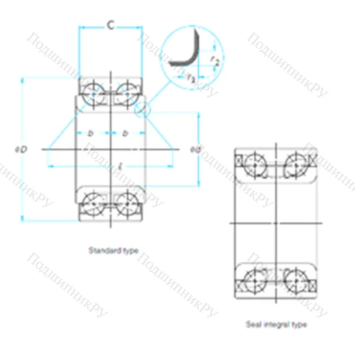 Подшипник шариковый радиально-упорный 801136
