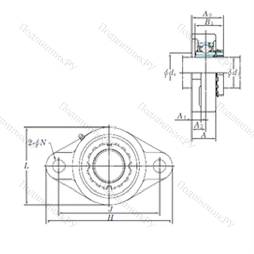 Подшипниковый узел шариковый радиальный UKFL 312