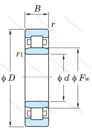 Роликовый цилиндрический подшипник NU 2205 ETVP 2 от производителя  KOYO