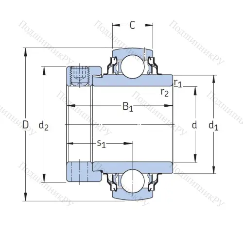 Корпусный подшипник YEL 208-2RF/VL 065 в Мурманске