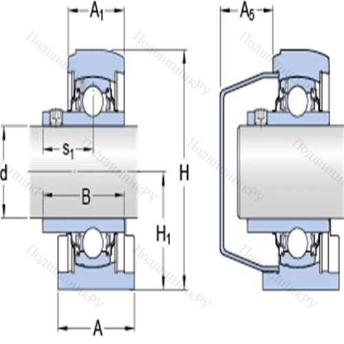 Стационарные подшипниковые узлы типа Y (литой корпус с коротким основанием, крепление стопорными винтами) SYFWK 50 LTA