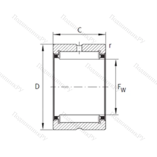 Подшипник игольчатый радиальный NK 25/16-XL
