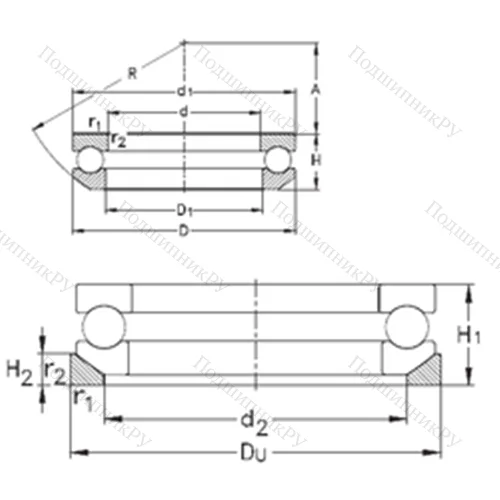 Подшипник шариковый упорный 53230+U 230