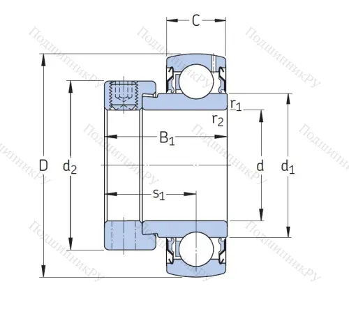 Корпусный подшипник YET 206-103 в Мурманске
