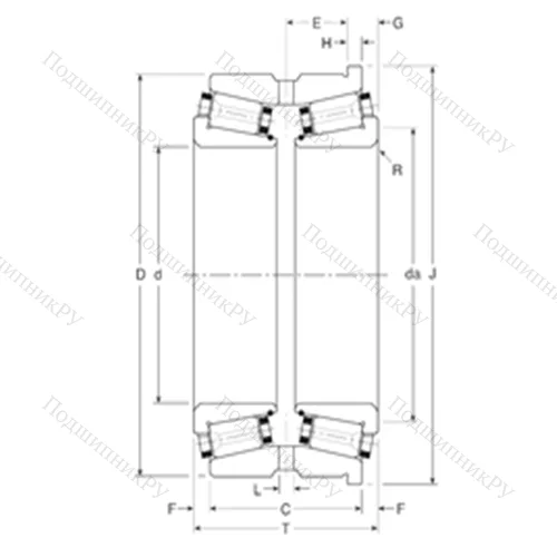 Подшипник роликовый радиально-упорный 123077X/123120XH