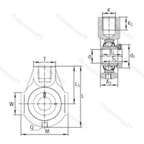 Подшипниковый узел шариковый радиальный RHE 50