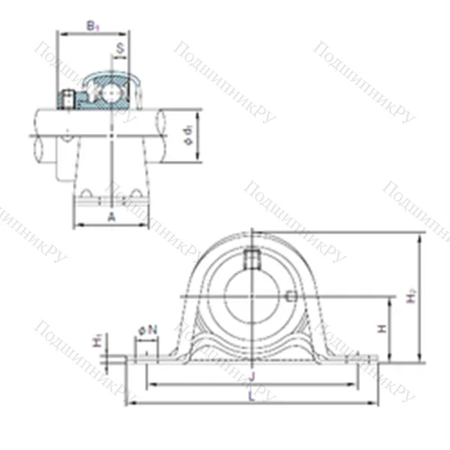 Подшипниковый узел шариковый радиальный KHPP 204A