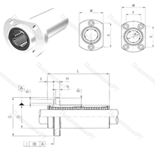Подшипник шариковый линейный LMHP 8LUU