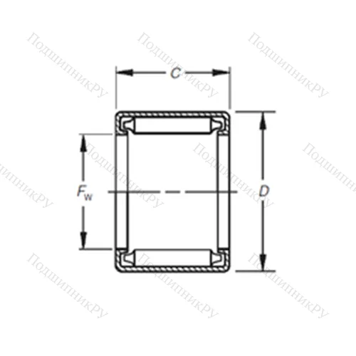 Подшипник игольчатый радиальный B-55