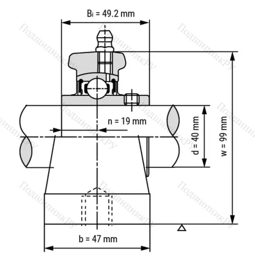 Подшипниковый узел UCPW 208 - Вал: 40 мм от производителя  LPZ