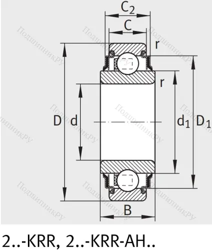 Закрепляемый подшипник 210 XL KRR