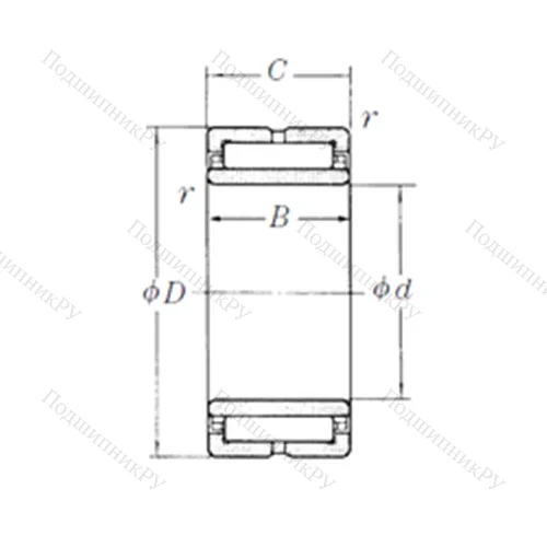 Подшипник игольчатый радиальный NA 4911