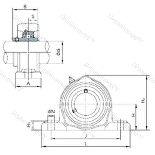 Подшипниковый узел шариковый радиальный UCPK 214