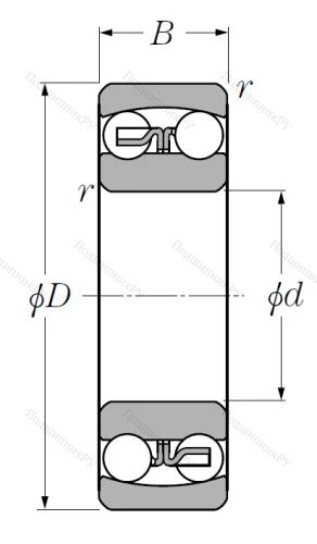 Двухрядный шариковый подшипник 1312 S от производителя  NTN