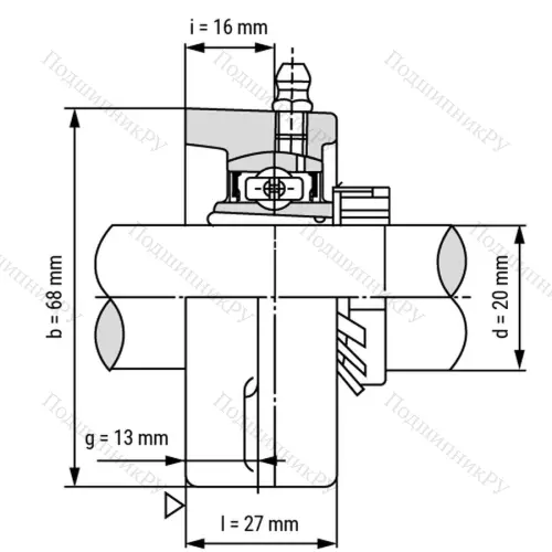 Подшипниковый узел UKFL 205+H 2305 - Вал: 20 мм от производителя  LPZ
