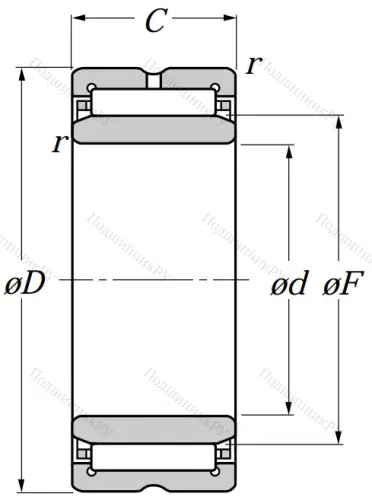 Игольчатый подшипник NA 4902 R от производителя  NTN
