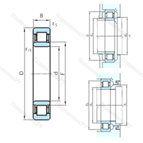 Подшипник роликовый радиальный NU 1044