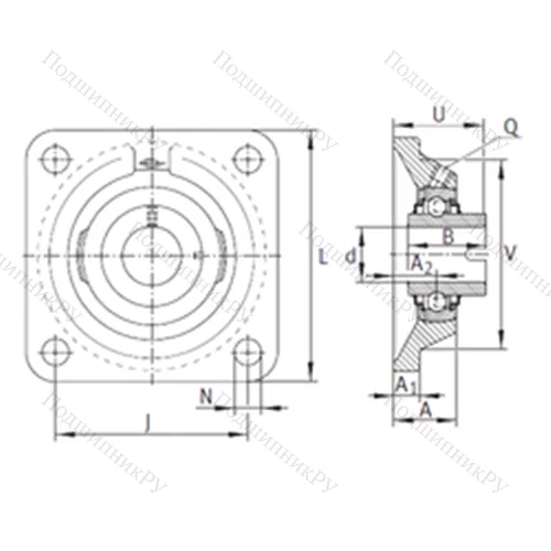 Подшипниковый узел шариковый радиальный RCJL 40-N