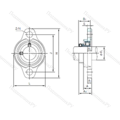 Подшипниковый узел шариковый радиальный MUFL 004