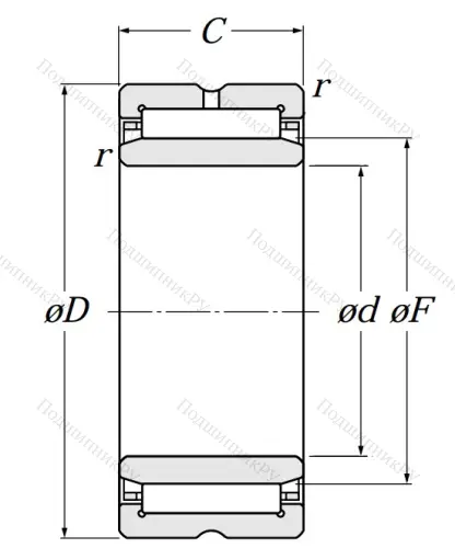 Игольчатый подшипник NA 6910 R от производителя  NTN