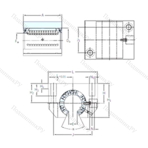 Подшипник шариковый линейный LUNF 16-2LS от производителя  SKF