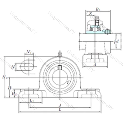 Подшипниковый узел шариковый радиальный NAPK 205