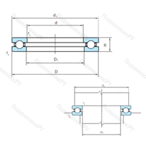 Подшипник шариковый упорный 51168