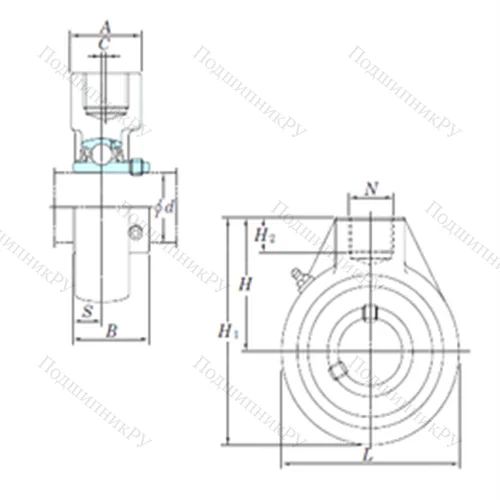 Подшипниковый узел шариковый радиальный UCHA 212-39