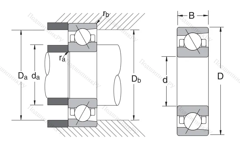 Сверхточный подшипник 7011 CTRDULP 3