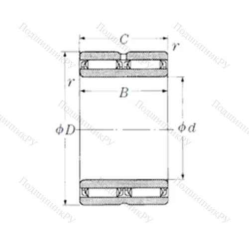 Подшипник игольчатый радиальный NAFW 506840