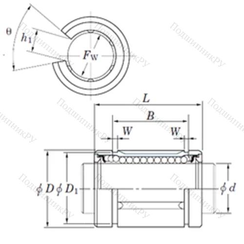 Подшипник шариковый линейный SDE 20OP