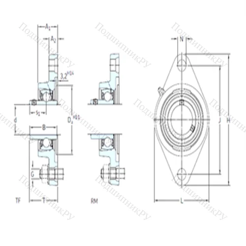 Подшипниковый узел шариковый радиальный FYT 5/8 RM