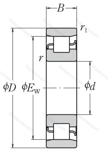 Роликовый цилиндрический подшипник N 307 ET от производителя  NSK